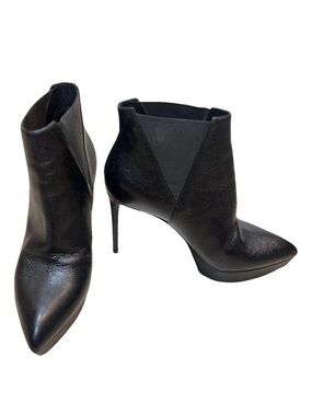 Saint Laurent Black Pointed-Toe Stiletto Ankle Boots